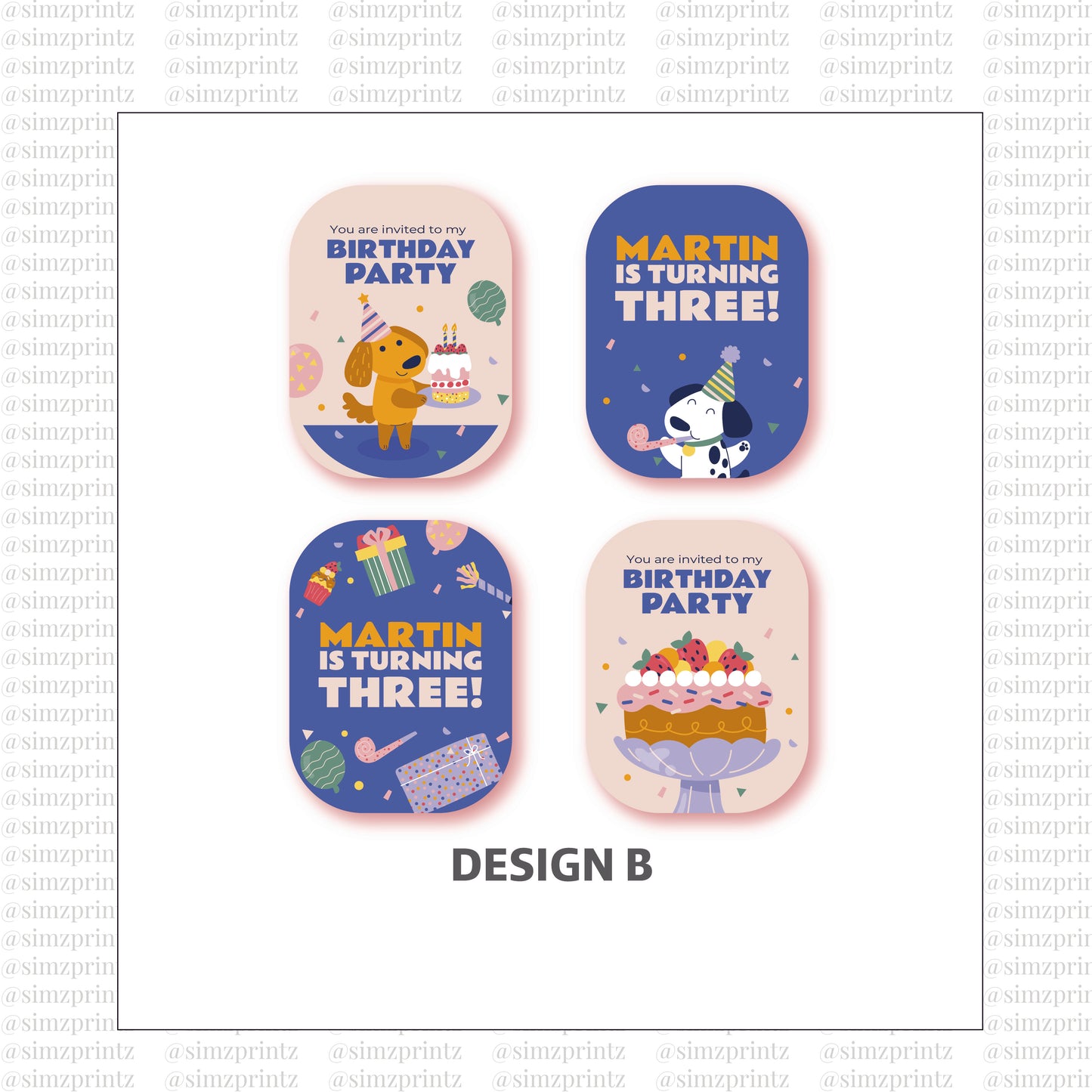 UV Sticker Prints (Birthday Party theme)