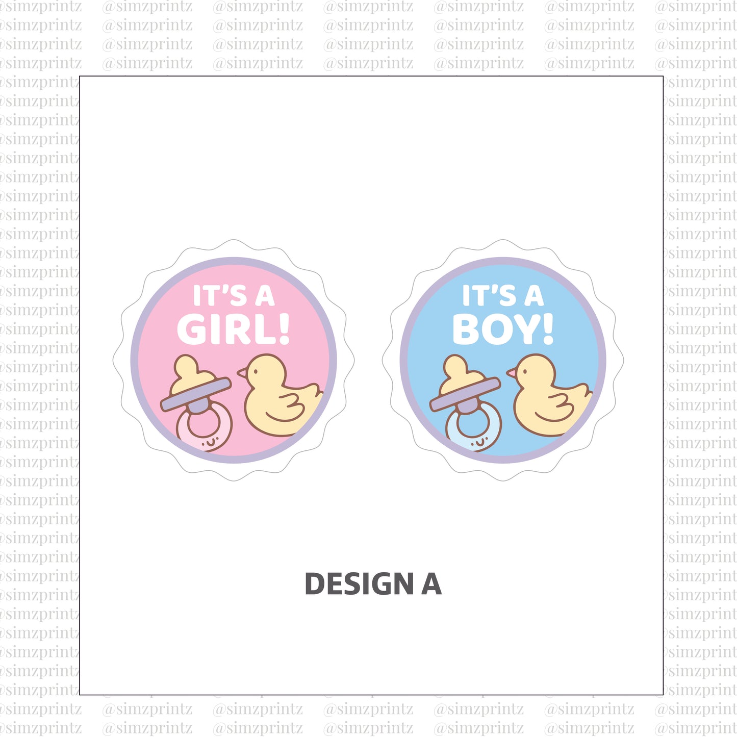 UV Sticker Prints (Gender Reveal theme)