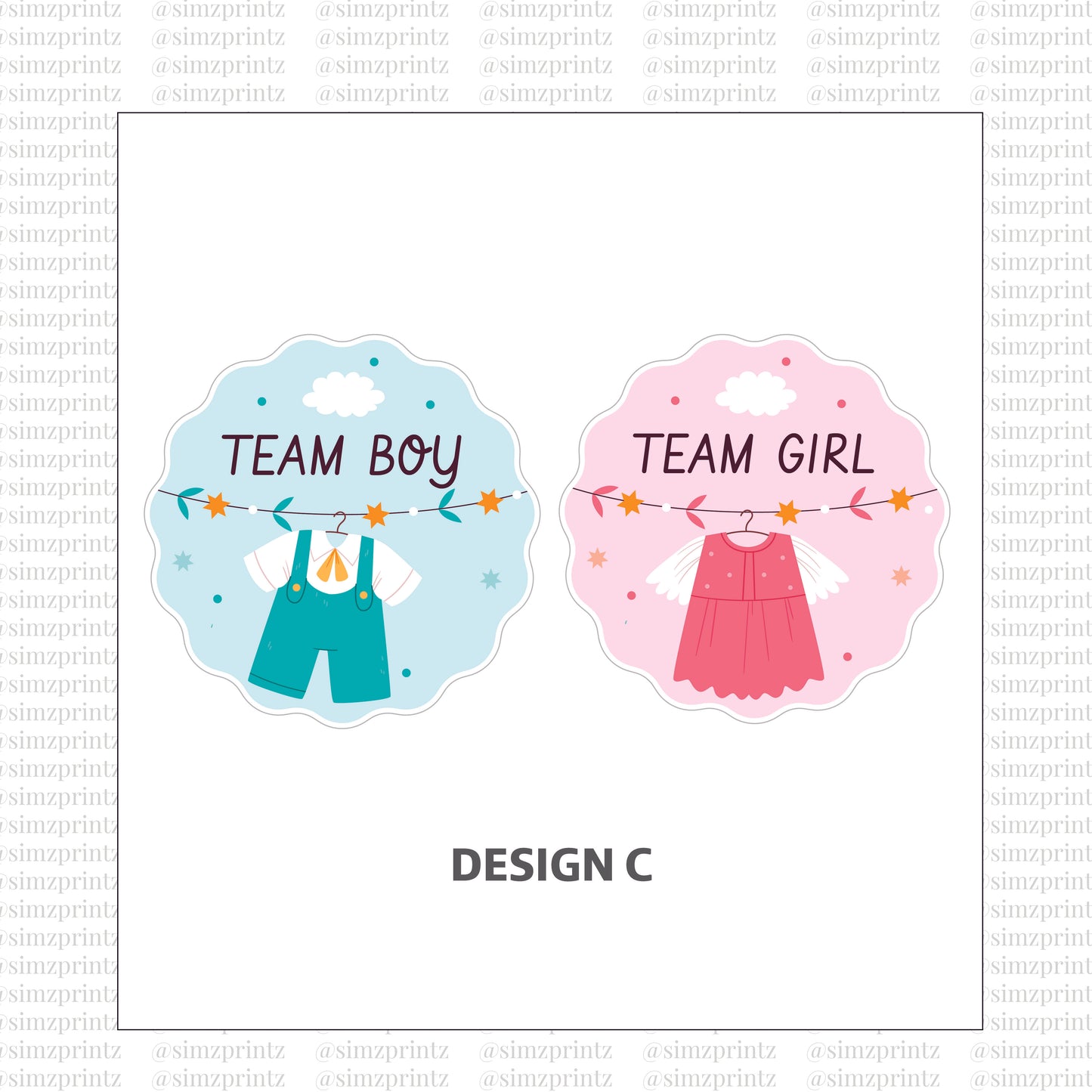 UV Sticker Prints (Gender Reveal theme)