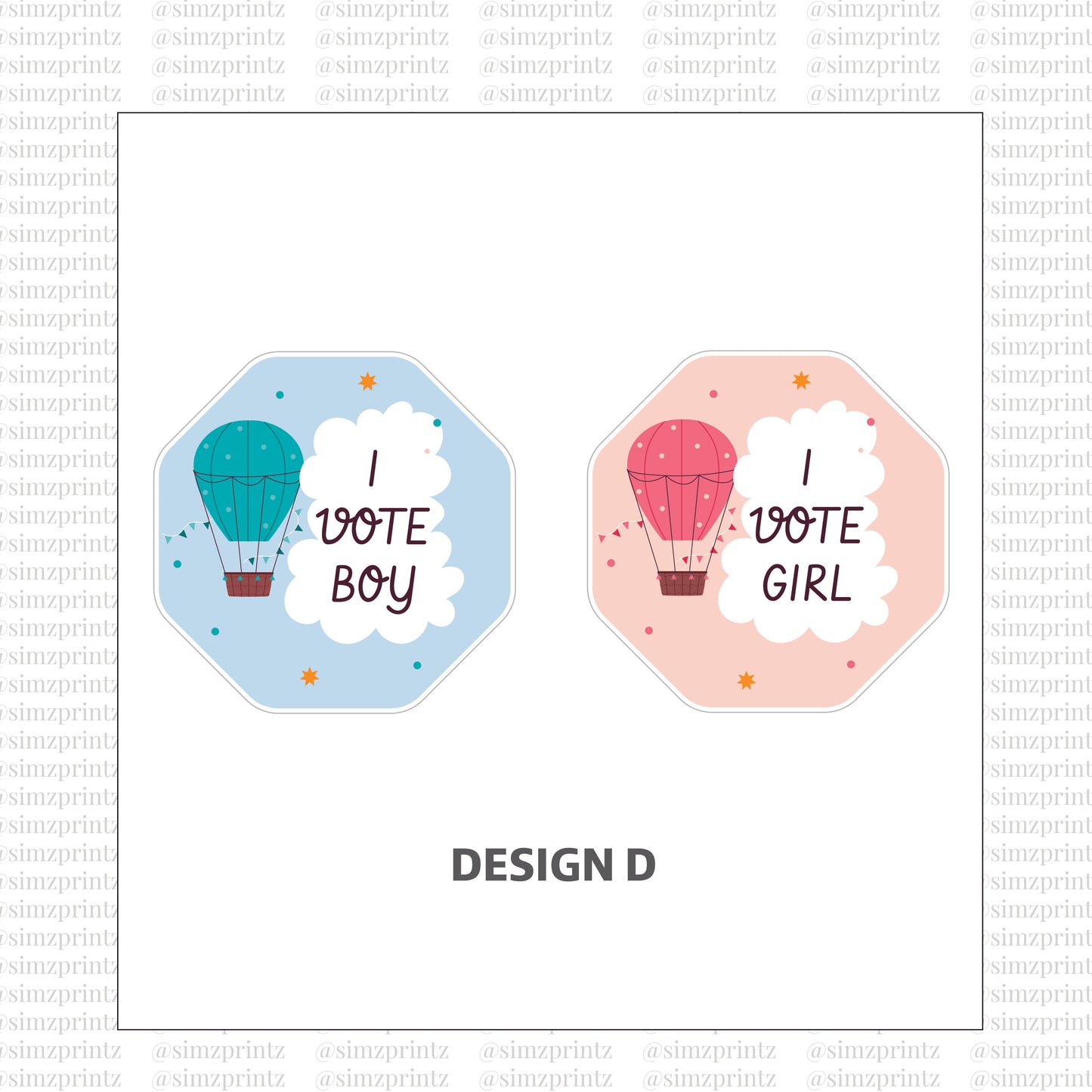 UV Sticker Prints (Gender Reveal theme)
