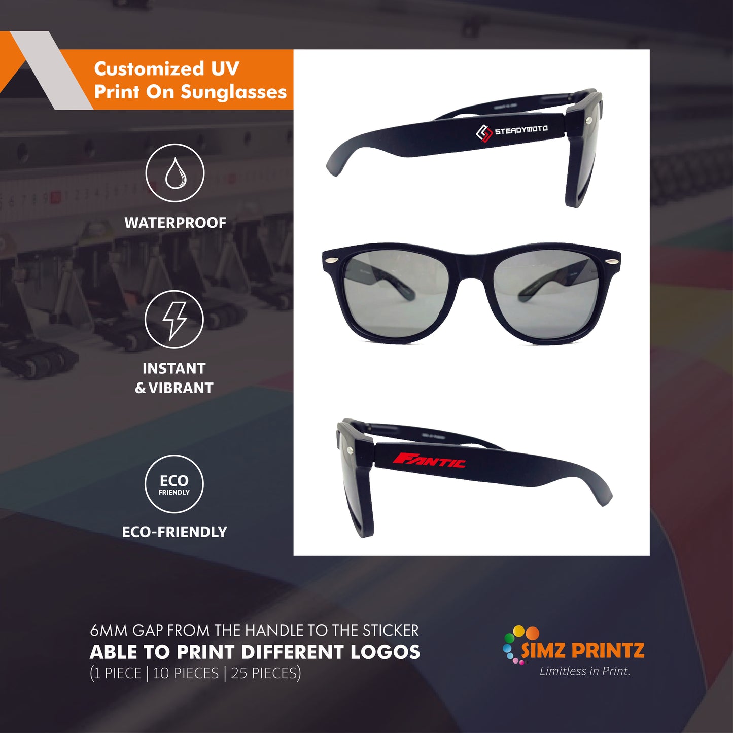UV Sticker Prints on Sunglasses