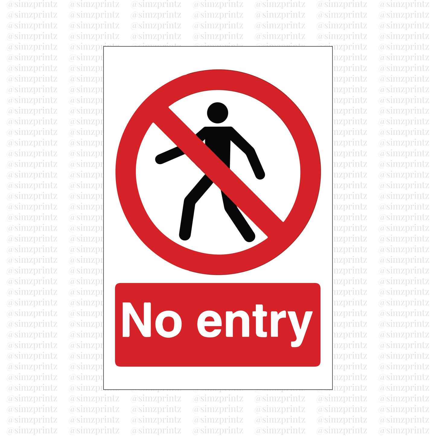Caution- No Entry Sign Sticker