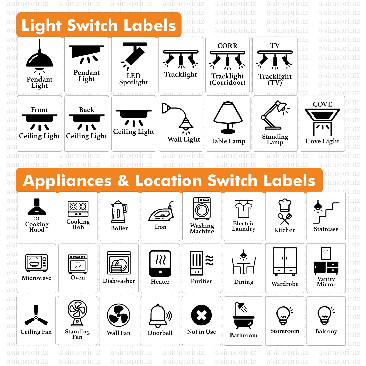 Lifestyle Home Switch Labels