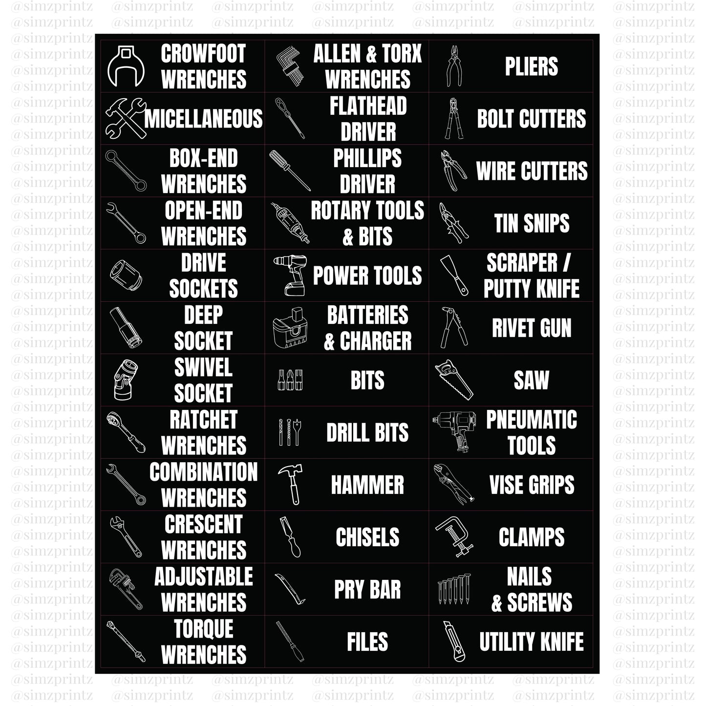 Organising Tool Labels Sticker