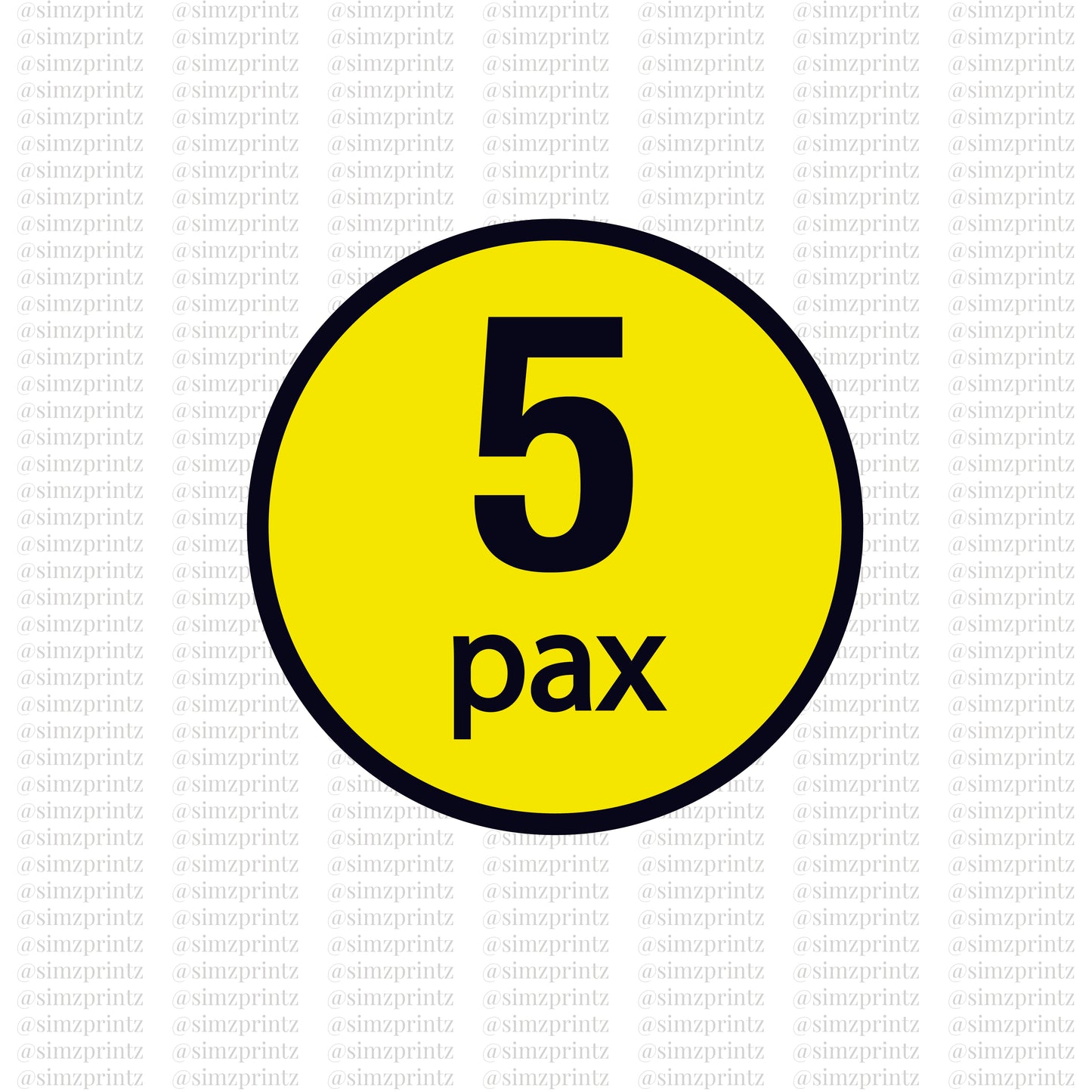 Vehicle Pax Limit Label Sticker