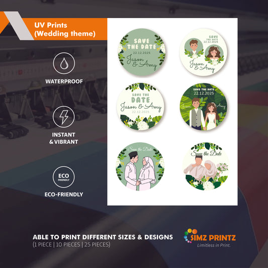 UV Sticker Prints (Wedding theme)