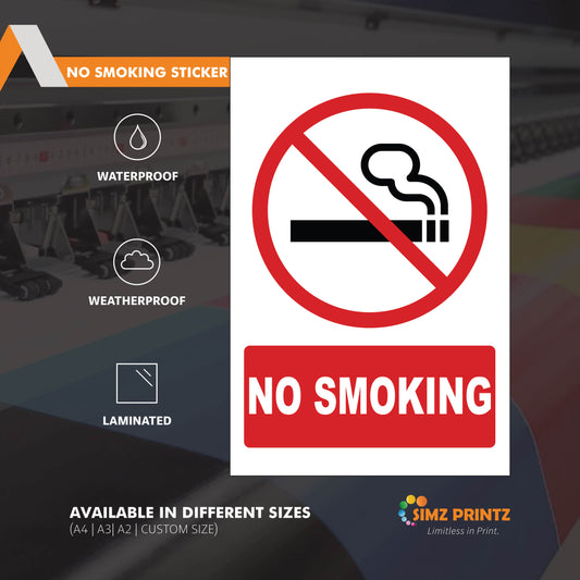 No Smoking Sign Sticker
