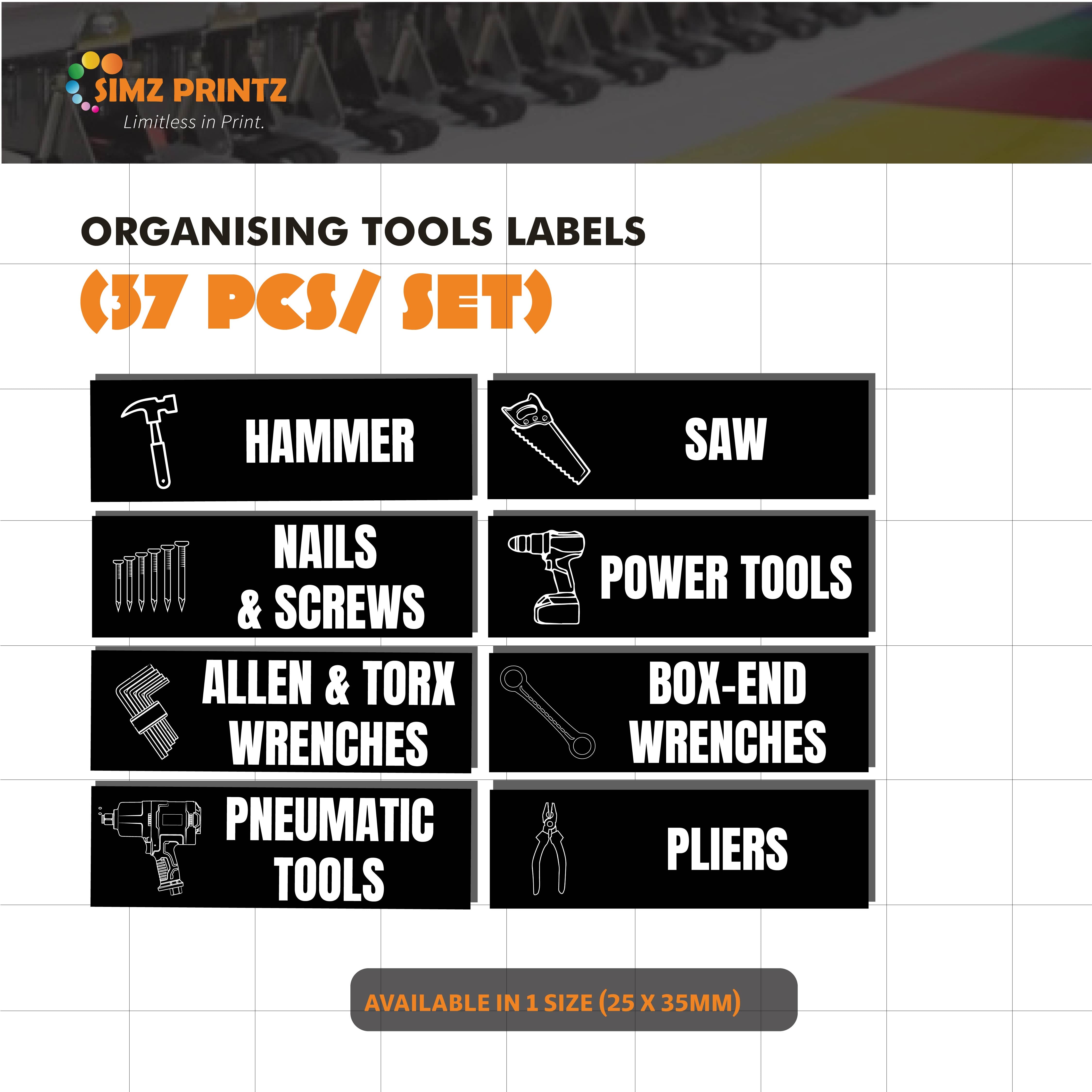 Organising Tool Labels Sticker – SIMZ Printz