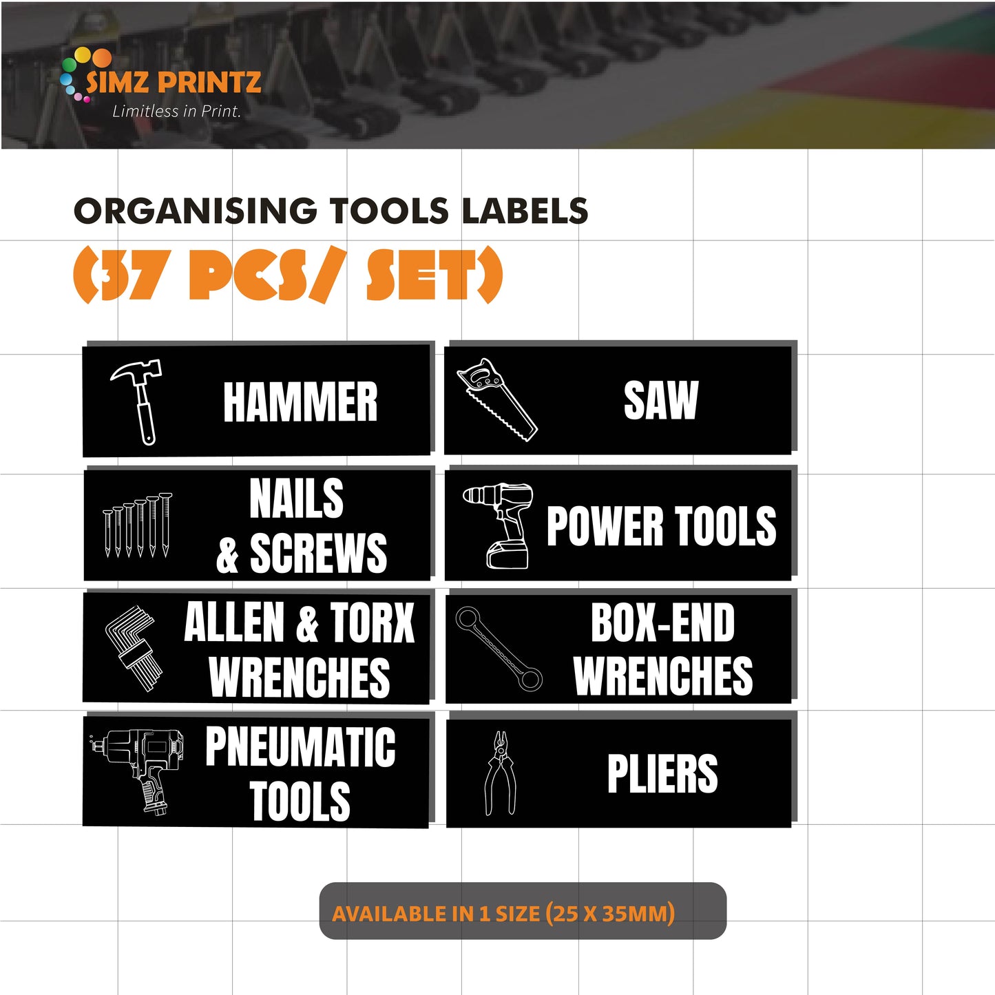 Organising Tool Labels Sticker