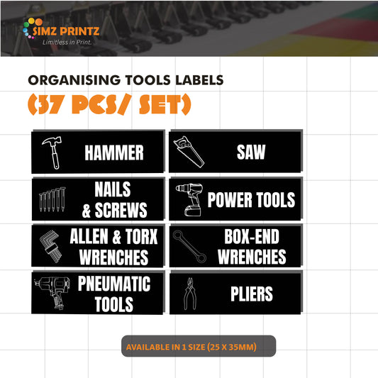 Organising Tool Labels Sticker