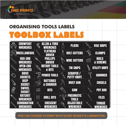 Organising Tool Labels Sticker