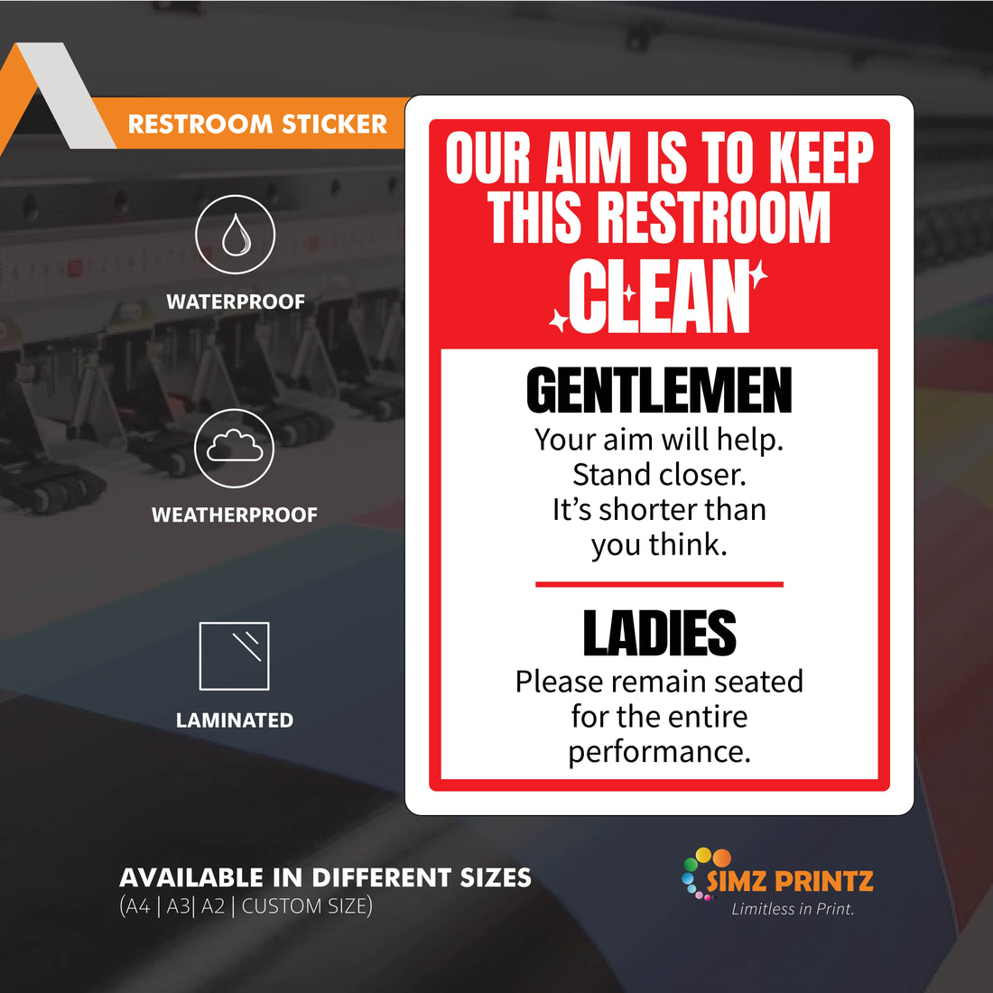 Cleaniless Sign Toilet Cleanliness Sign – SIMZ Printz
