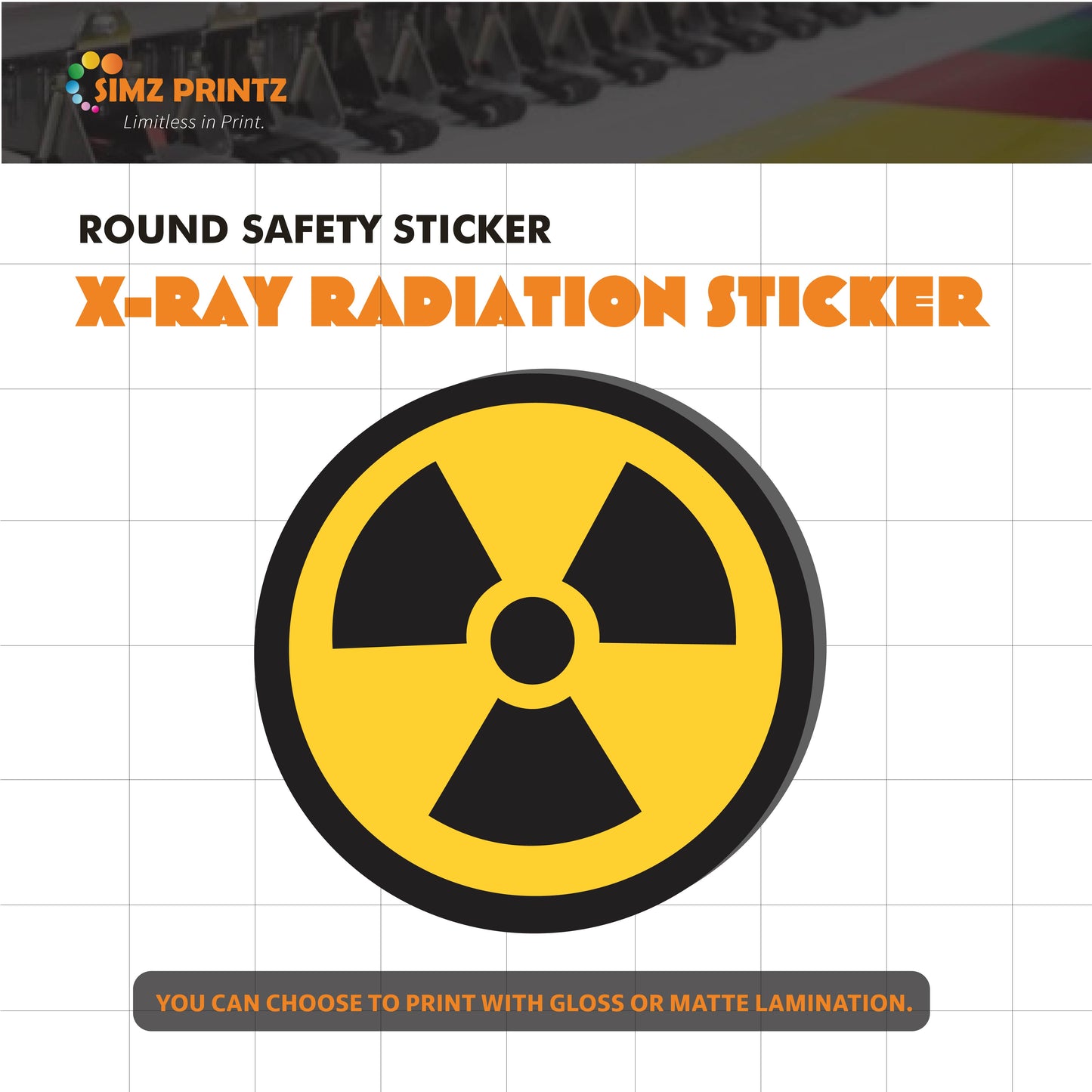 Round Safety Sticker (250mm D)