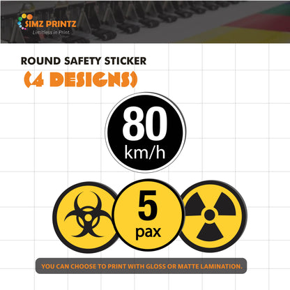 Round Safety Sticker (250mm D)
