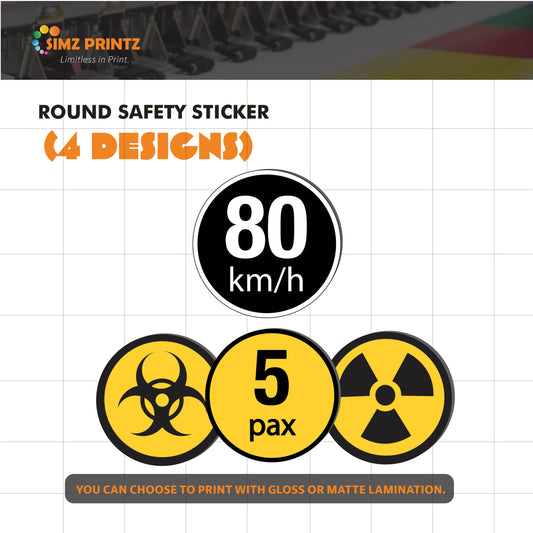 Round Safety Sticker (250mm D)