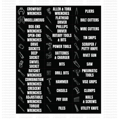 Organising Tool Labels Sticker