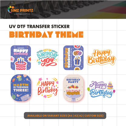 UV Sticker Prints (Birthday Party theme)