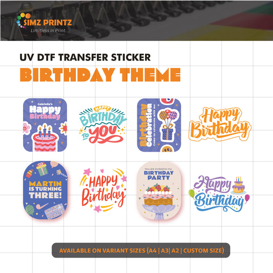 UV Sticker Prints (Birthday Party theme)