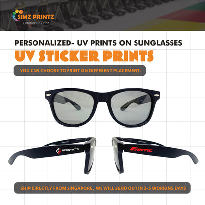 UV Sticker Prints on Sunglasses