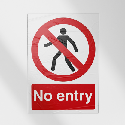 Caution- No Entry Sign Sticker