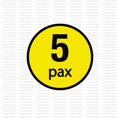 Vehicle Pax Limit Label Sticker