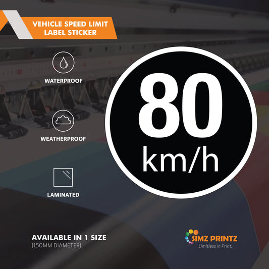Vehicle Speed Limit Label Sticker